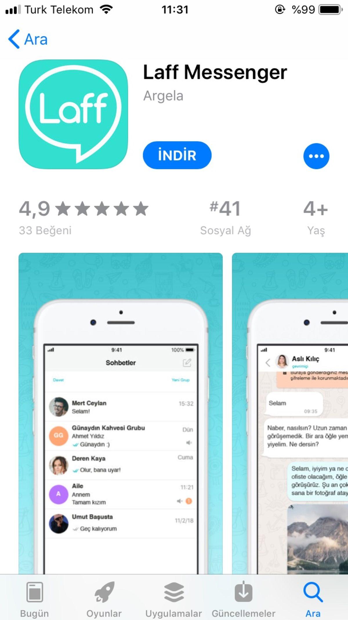 Yerli Mesajlaşma Uygulaması ’LAFF’, Mobil Platform İçin Yayınlandı