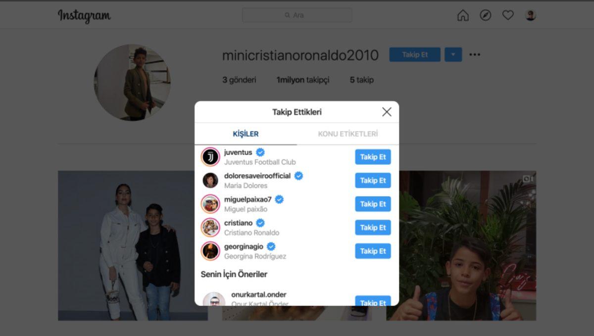 Cristiano Ronaldo’nun Oğlu Instagram Hesabı Açtı, 1 Günde 1 Milyon Takipçiye Ulaştı