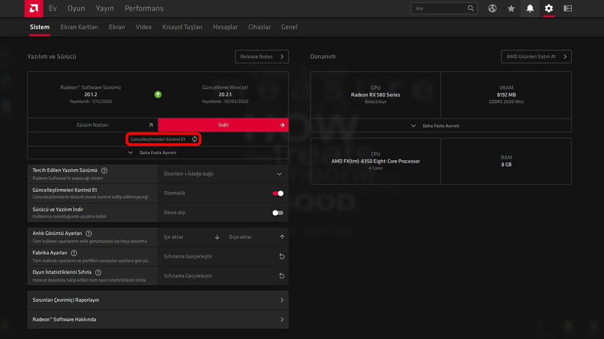 AMD Ekran Kartı Driver Güncelleme Nasıl Yapılır?