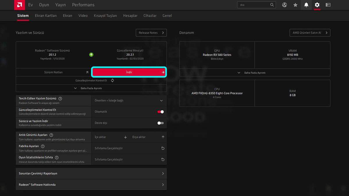 AMD Ekran Kartı Driver Güncelleme Nasıl Yapılır?