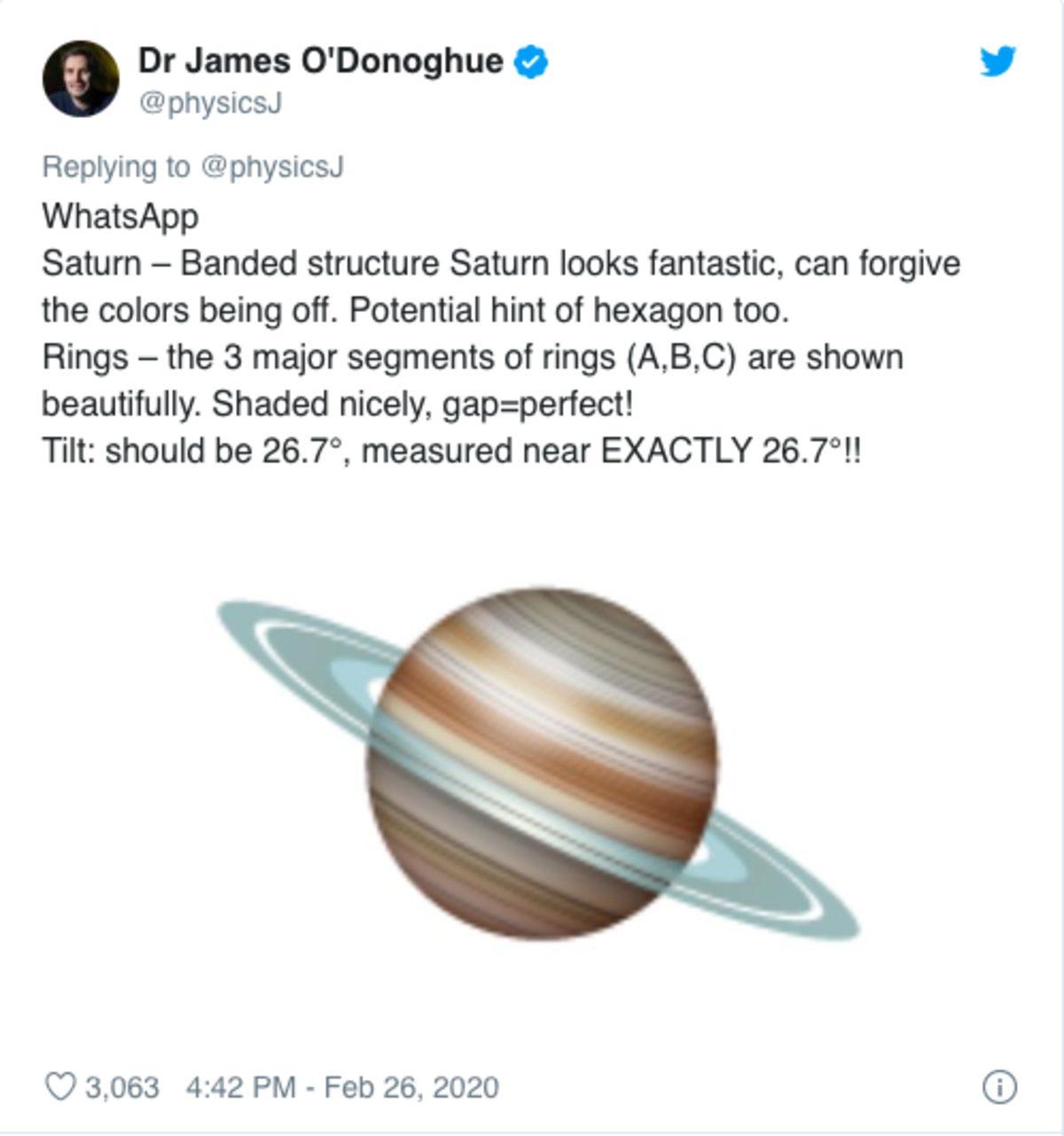 NASA’da Çalışmış Bilim İnsanı, Satürn Emojilerine Not Verdi