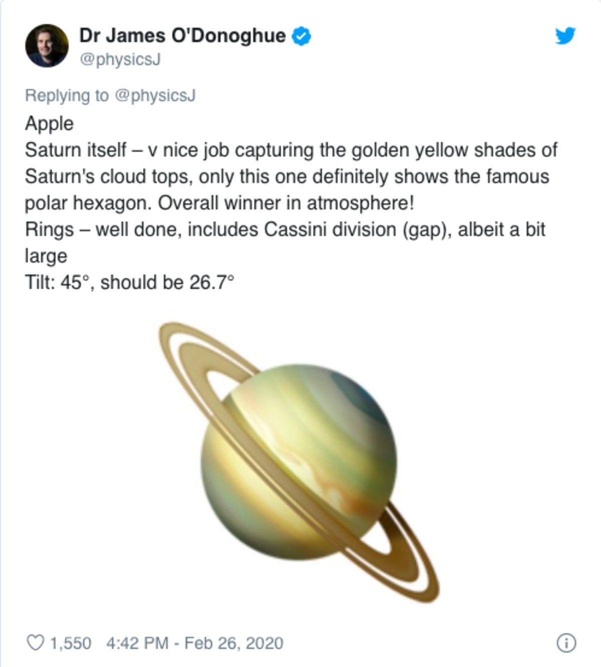 NASA’da Çalışmış Bilim İnsanı, Satürn Emojilerine Not Verdi