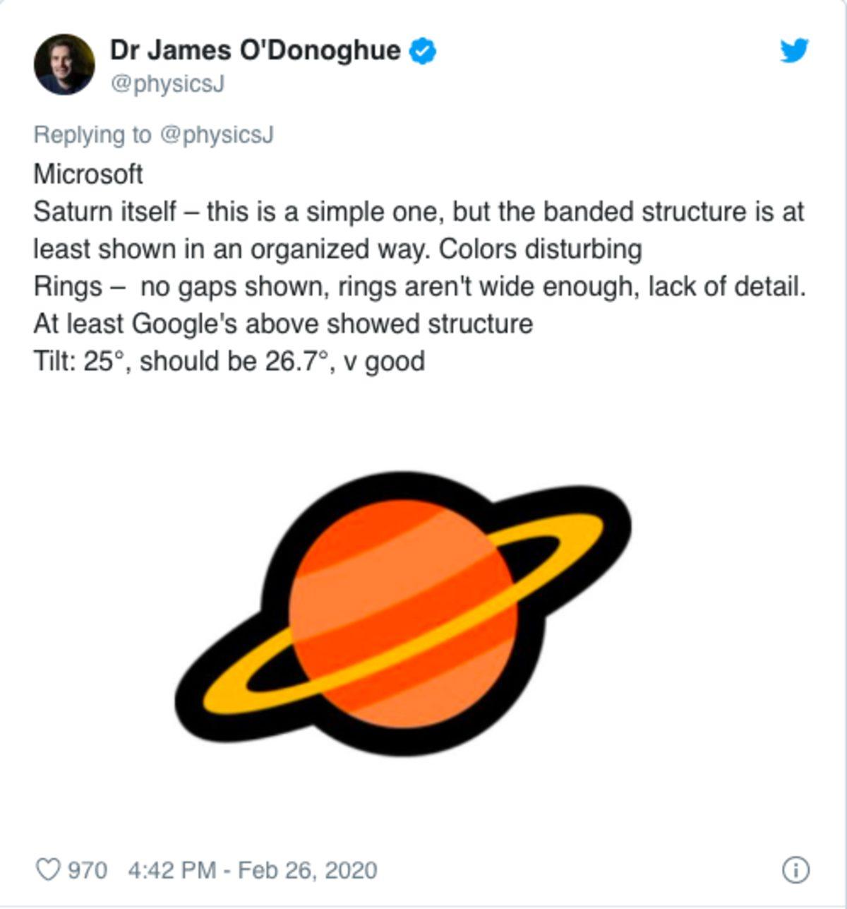 NASA’da Çalışmış Bilim İnsanı, Satürn Emojilerine Not Verdi