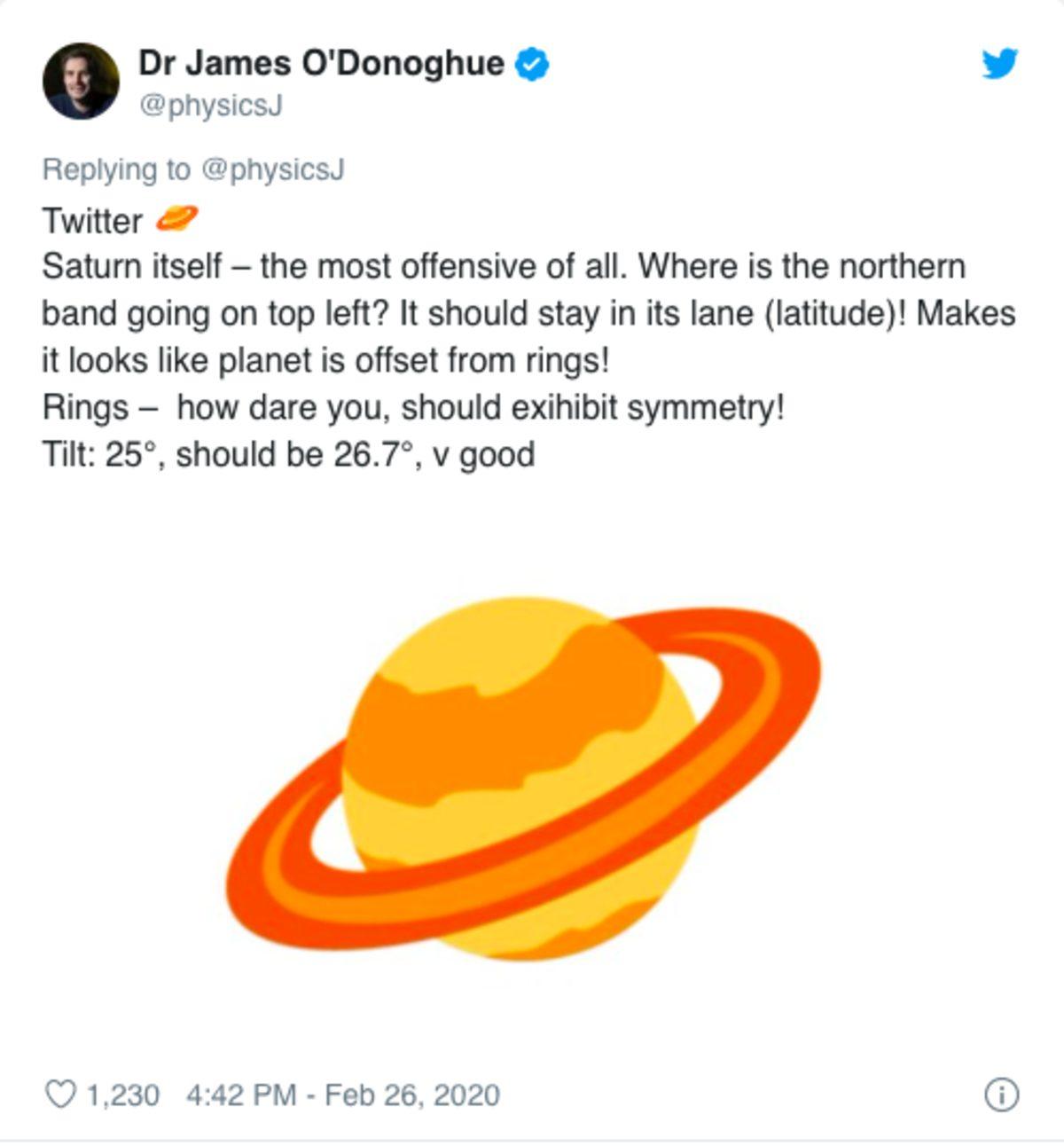 NASA’da Çalışmış Bilim İnsanı, Satürn Emojilerine Not Verdi