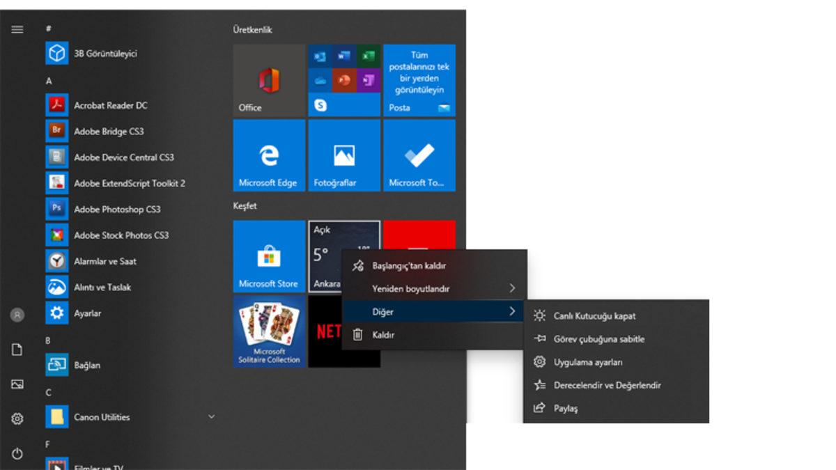 Microsoft’tan Windows 10 Başlat Menüsüyle İlgili İddiaların Tepki Çekmesi Sonrası Açıklama