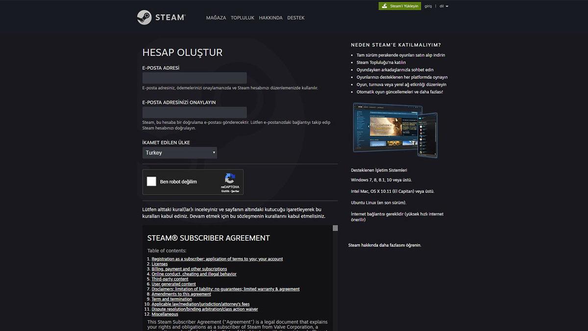 Steam Kaydol: Steam’e Nasıl Üye Olunur?