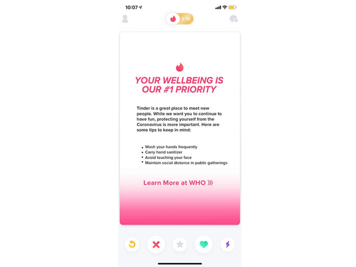 Tinder, Corona Virüsüne Karşı Uyarı Yayınlamaya Başladı