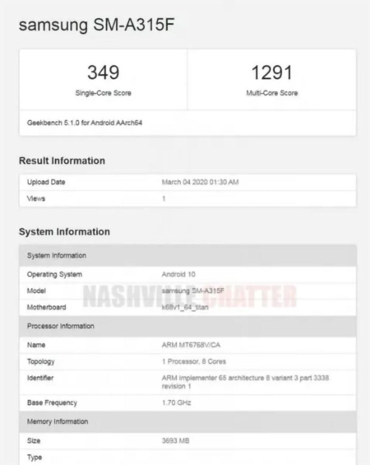 Samsung Galaxy A31’in Özellikleri Geekbench’te Ortaya Çıktı