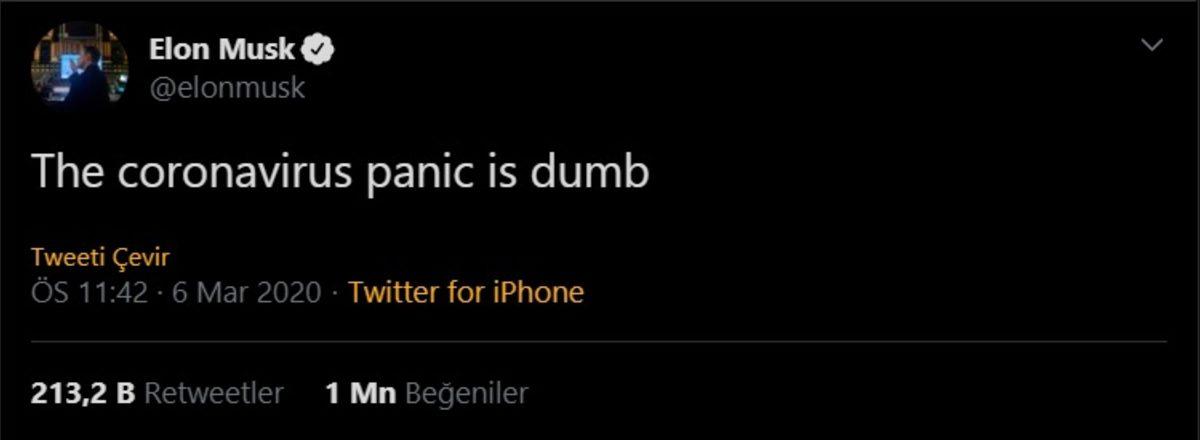 Elon Musk, Corona Virüsü Paniğini Ağır Eleştirdi