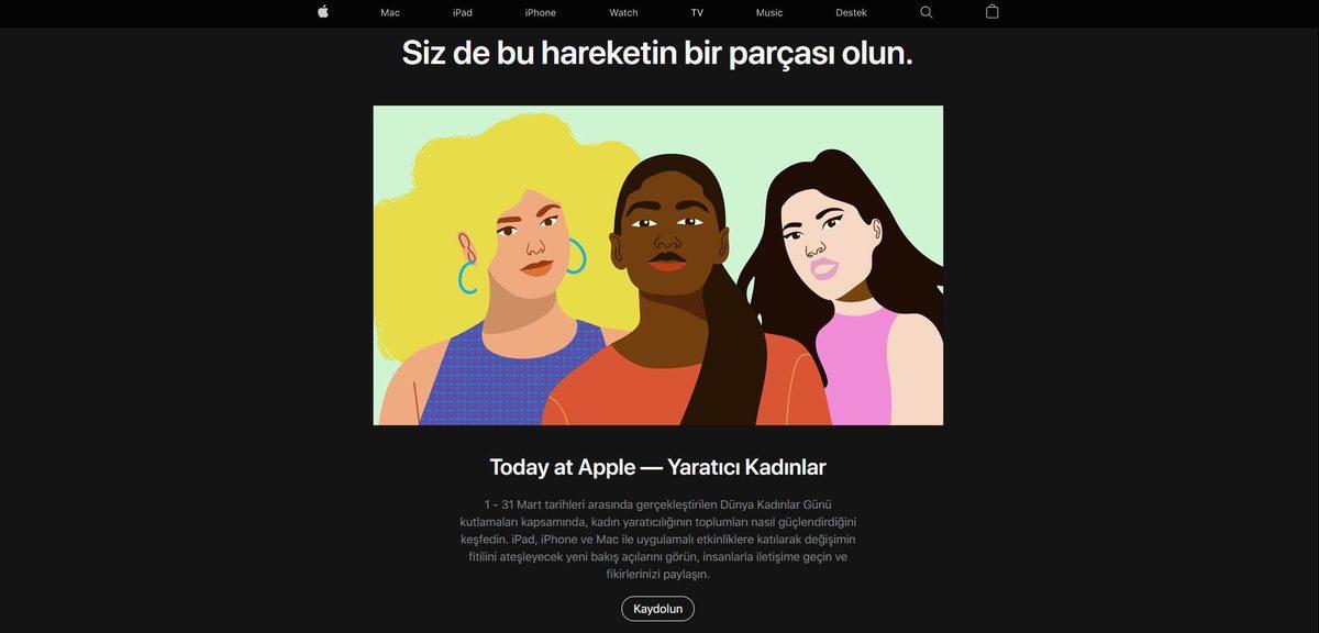 Apple, Ana Sayfasını Kadınlar Günü’ne Özel İçeriklerle İnteraktif Hâle Getirdi