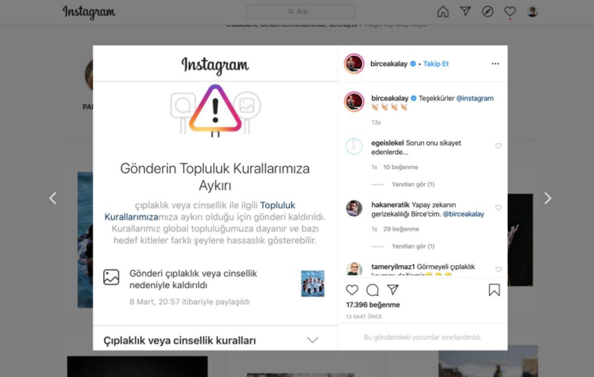 Instagram, Oyuncu Birce Akalay’ın Fotoğrafını Çıplaklık Gerekçesiyle Kaldırdı