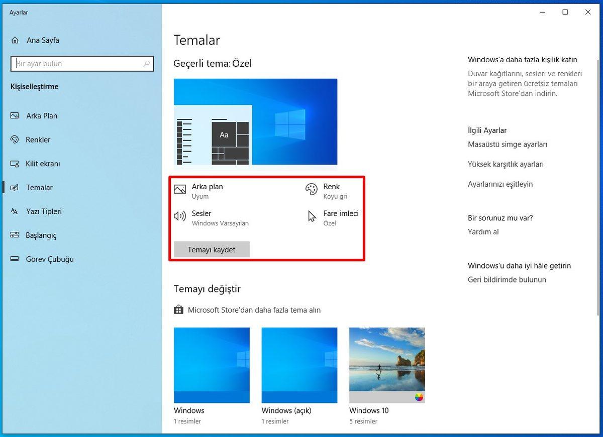 Windows 10’da Farklı Temalar Nasıl Kullanılır?