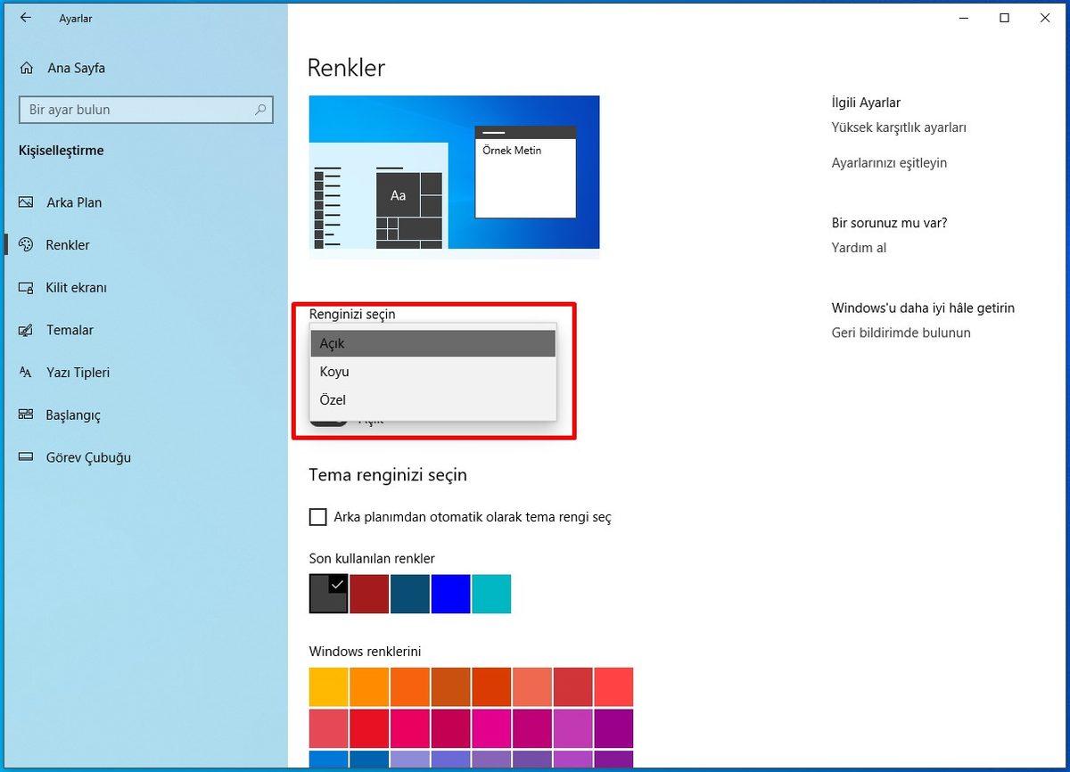 Windows 10’da Farklı Temalar Nasıl Kullanılır?