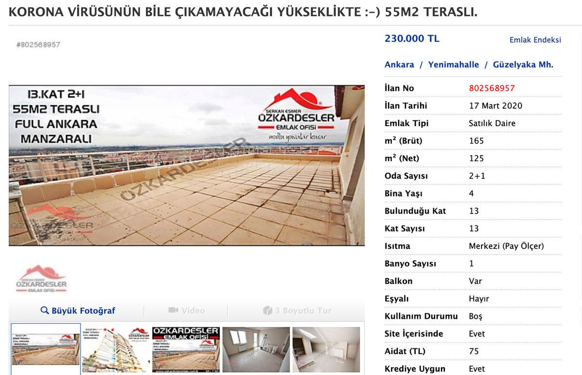 Sahibinden.com’da Kolonya Hediyeli, Kendini Temizleyen Satılık Ev İlanları Patlak Verdi