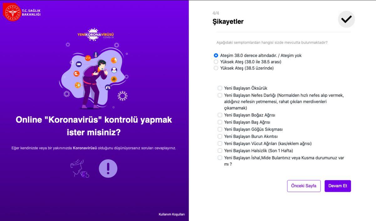 Sağlık Bakanlığı, Online Koronavirüs Testi Yayınladı (Siz de Yapabilirsiniz)