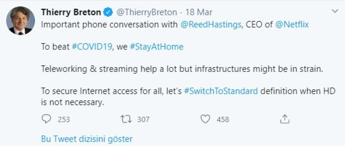 Netflix, Koronavirüs Nedeniyle Yayın Kalitesini Düşürdüğünü Duyurdu