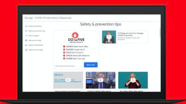 Google, Koronavirüs İçin Hazırladığı Sitesini Yayınladı