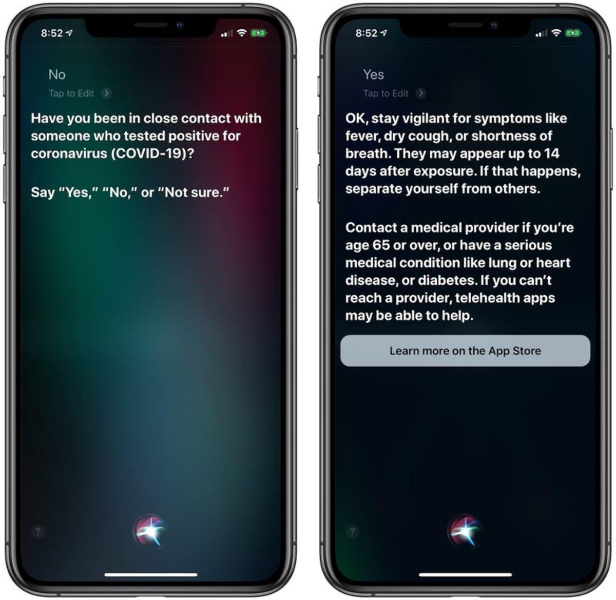 Apple’ın Sesli Asistanı Siri Artık Corona Virüsü İçin Tavsiye Veriyor