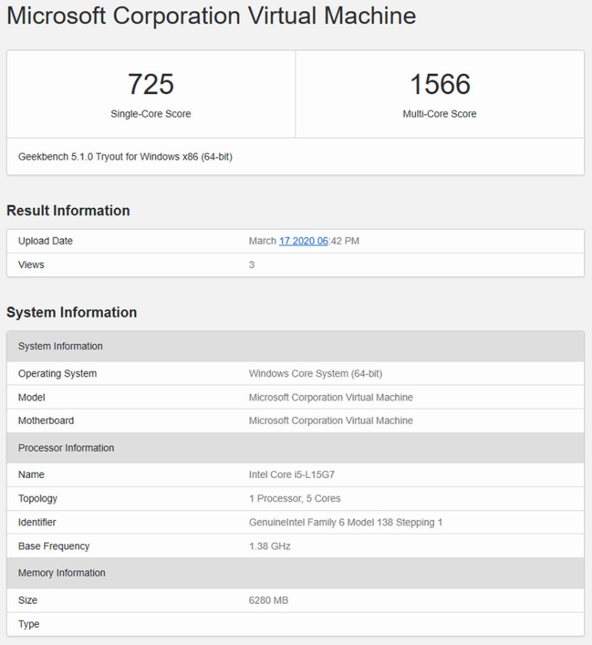 Windows Core OS, Geekbench’teki Bir Test Sonucunda Göründü