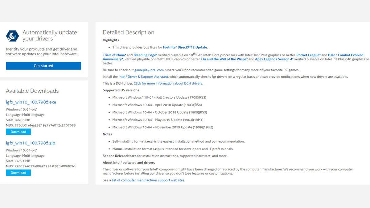 Intel, İşlemcilere Odaklandığı Yeni Grafik Sürücüsünü Yayınladı
