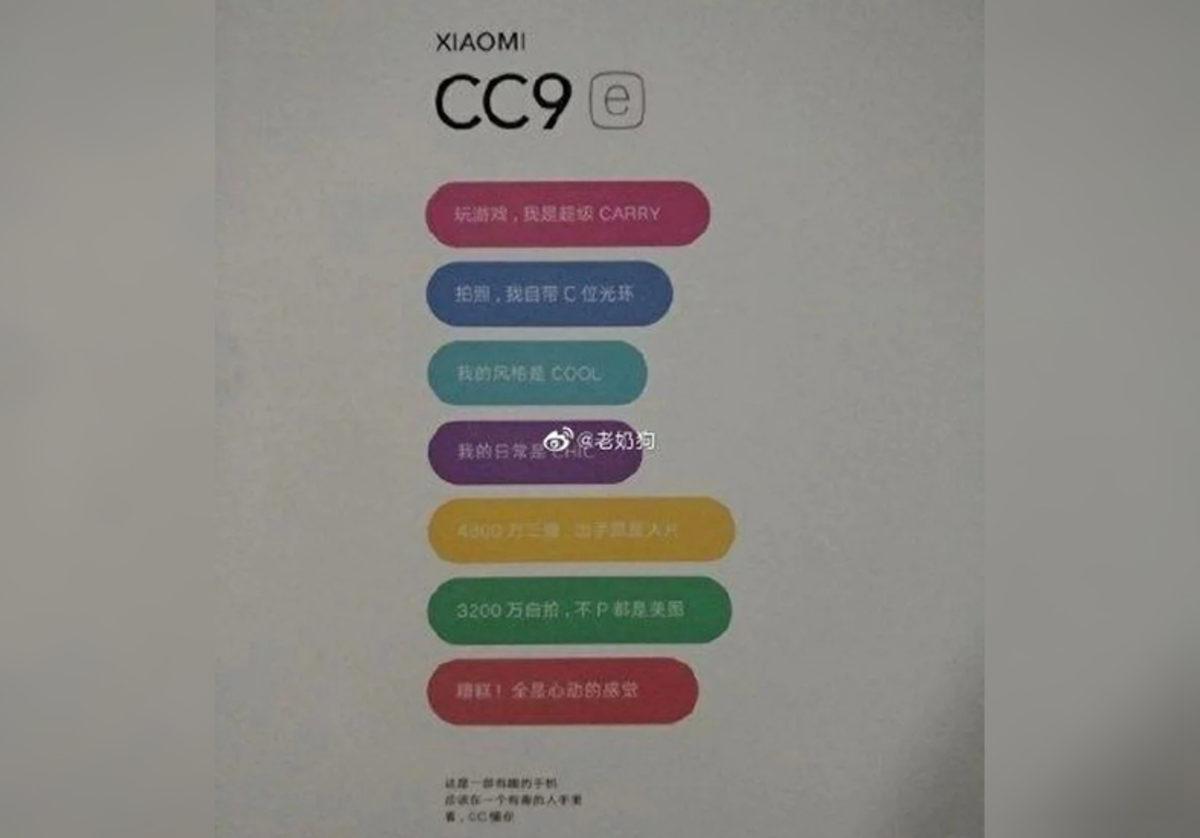 Selfie Odaklı Xiaomi Telefonu Mi CC9e’nin Özellikleri Ortaya Çıktı