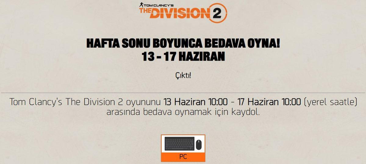 Tom Clancy’s The Division 2, Kısa Süreliğine Ücretsiz Oynanabilir Hale Geldi