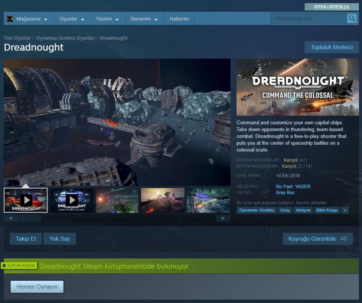 Steam Oyunu Dreadnought’un 59 TL’lik DLC Paketi, Kısa Süreliğine Ücretsiz Oldu