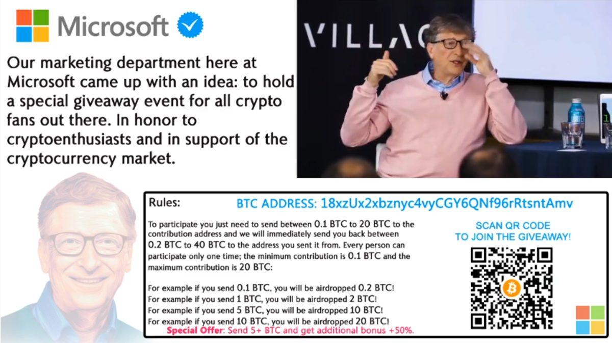 Bir Hacker, Microsoft Hesaplarını Ele Geçirerek Bitcoin Ponzi Sistemi Reklamı Yaptı