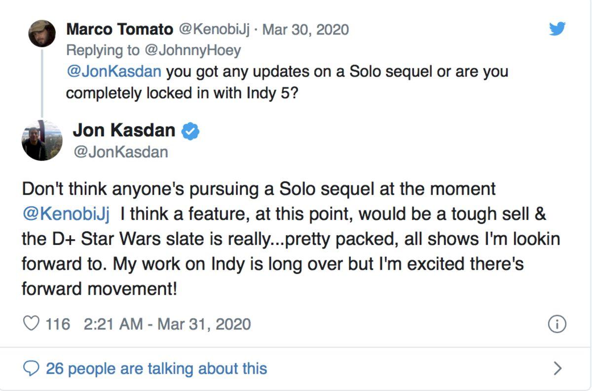 Solo Filminin Yazarı, Devam Filmi Bekleyenleri Üzecek Bir Açıklama Yaptı