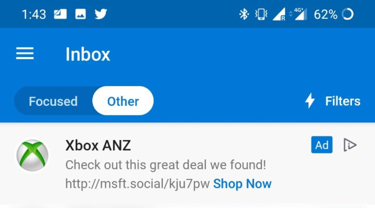 Microsoft, Outlook Mobile’a Reklam Özelliği Getiriyor
