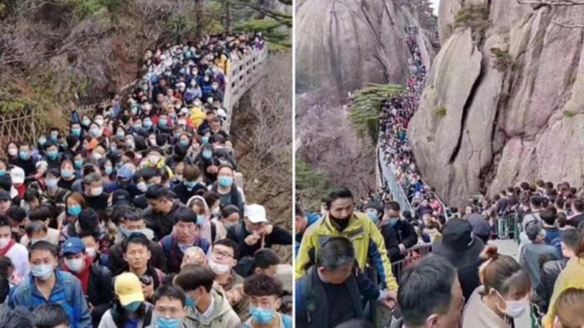 Karantina Uygulaması Hafifletilen Çin’de İnsanlar Açık Alanlara Akın Etti (Video)