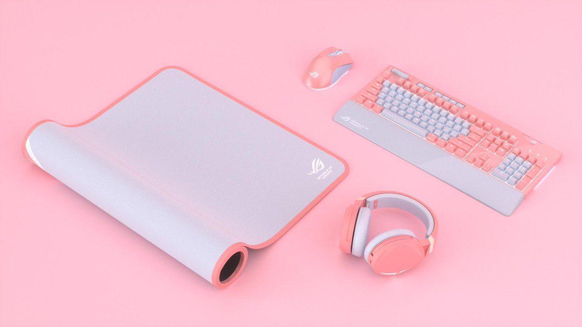 ASUS’tan Dikkat Çeken Pembe ve Gri Renkli Oyuncu Ekipmanları