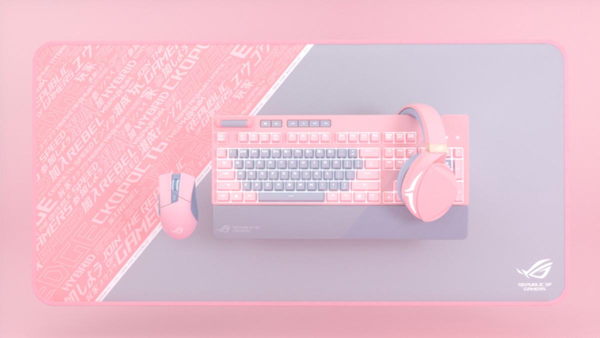 ASUS’tan Dikkat Çeken Pembe ve Gri Renkli Oyuncu Ekipmanları