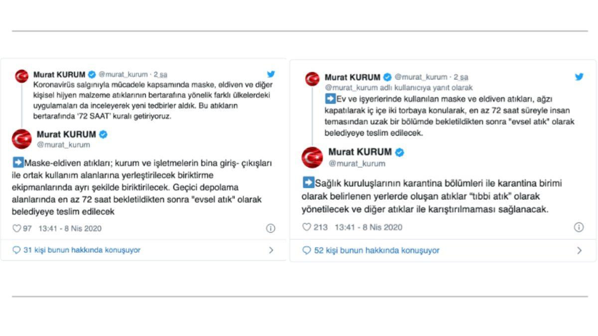 Çevre Bakanlığı, Maske ve Eldiven Atıklarının Yönetimi İçin Genelge Yayınlandı