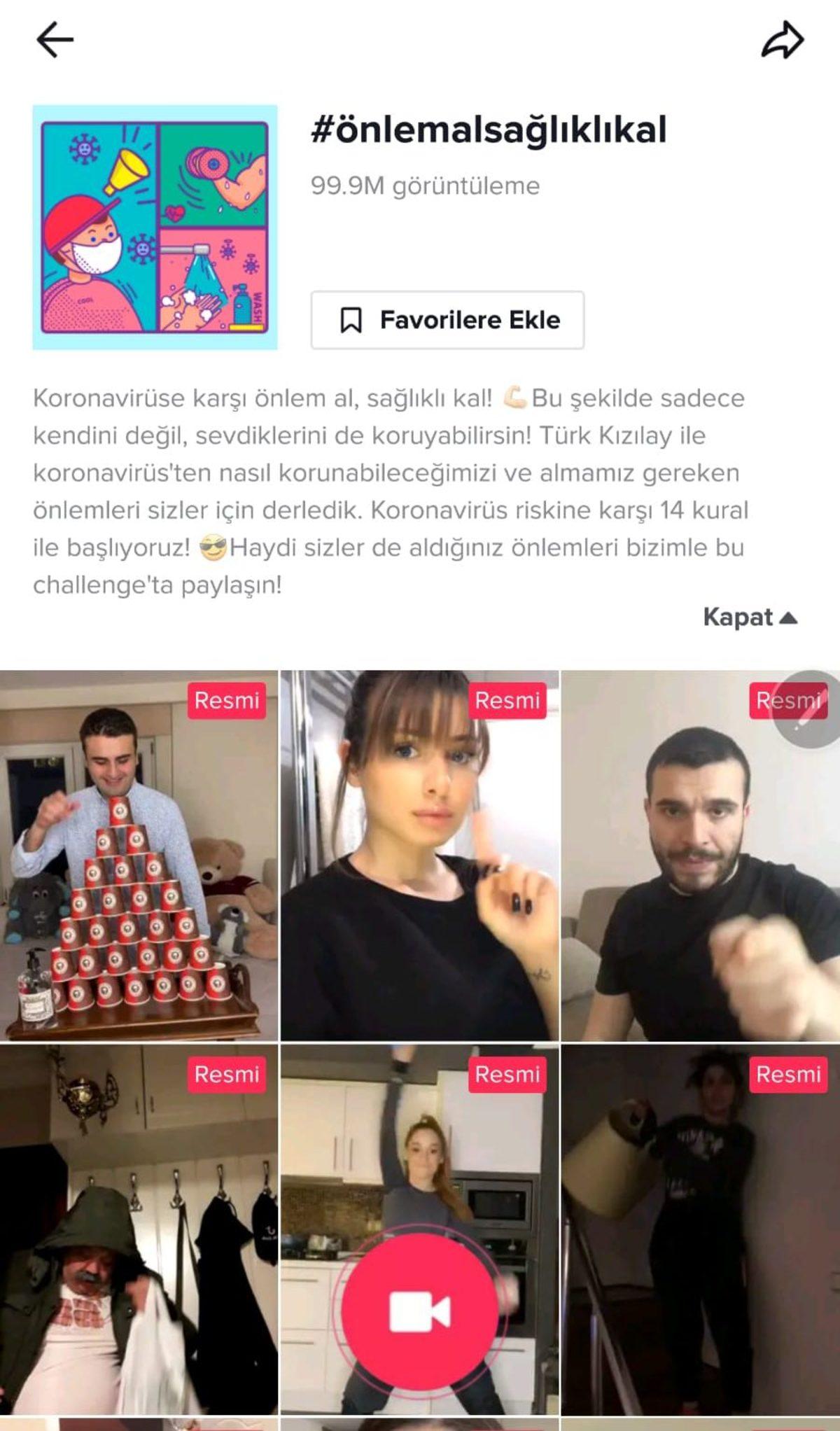 TikTok ile Türk Kızılay’dan Koronavirüse Karşı Ortak Kampanya
