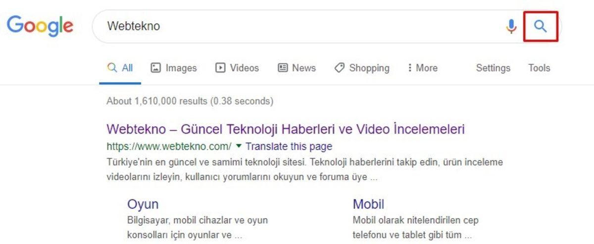 Google’ın Büyüteç Simgeli Arama Butonu, Yerini ’Ara’ Butonuna Bırakıyor