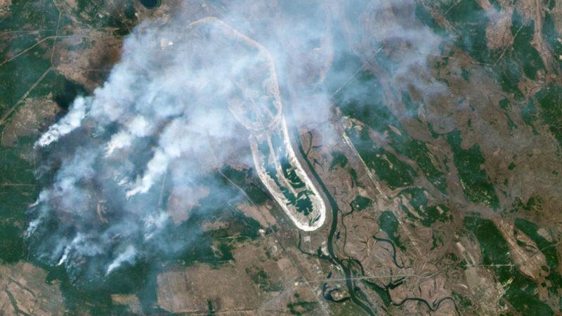 Çernobil Orman Yangınlarının Ciddiyetini Gösteren Uydu Görüntüsü