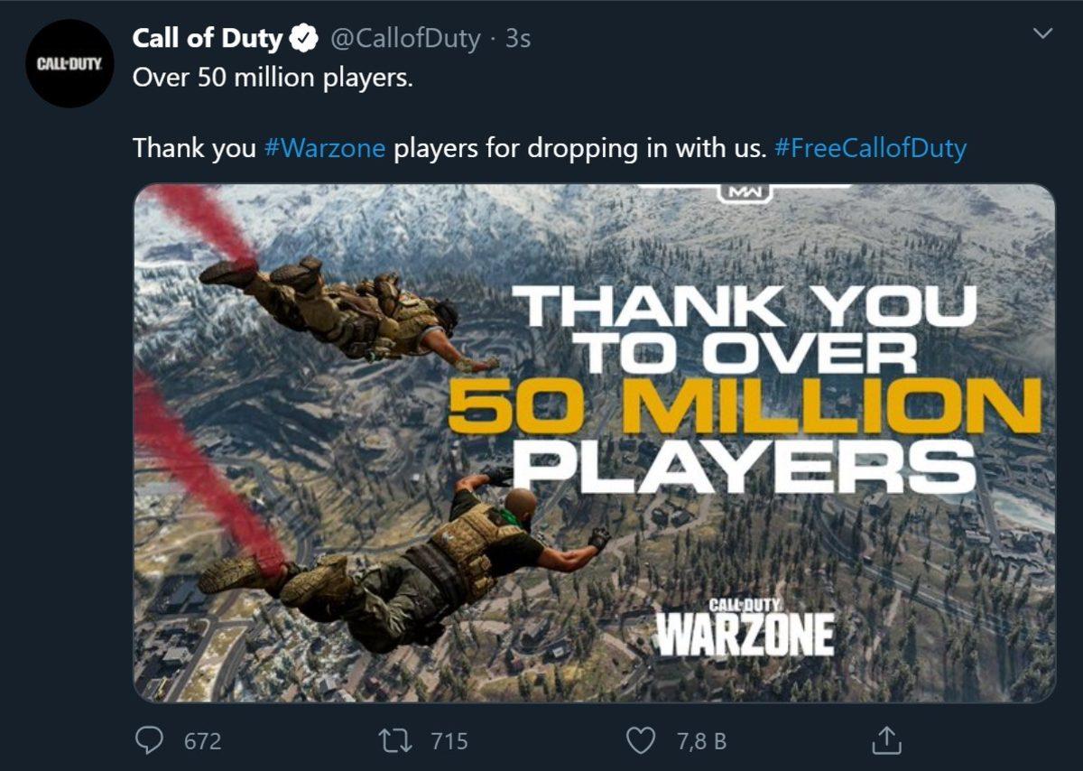 Call of Duty: Warzone, 50 Milyon Kullanıcıya Ulaştı