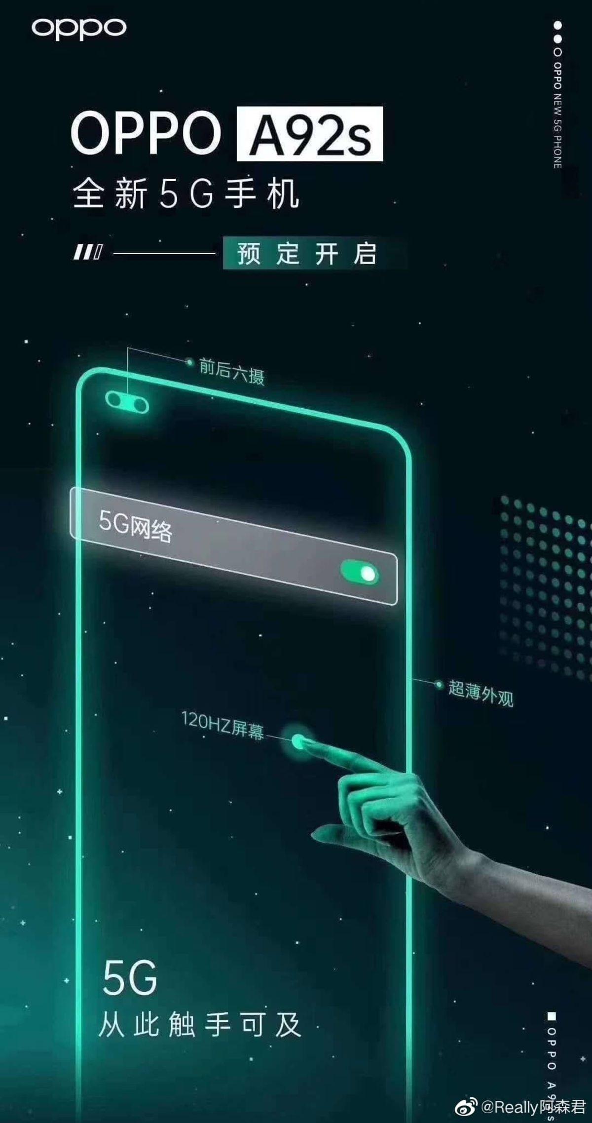 OPPO’nun Yeni 5G’li Telefonu A92s’in Afişi Ortaya Çıktı