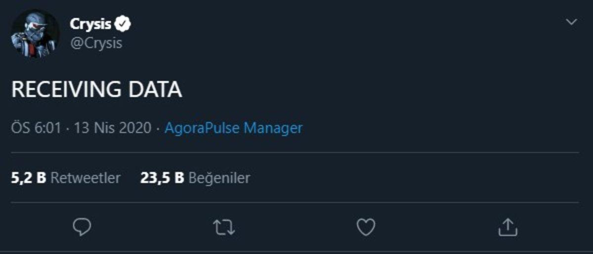 Crysis’in Resmi Twitter Hesabı, Yeni Oyunu Doğrular Nitelikte Bir Tweet Attı