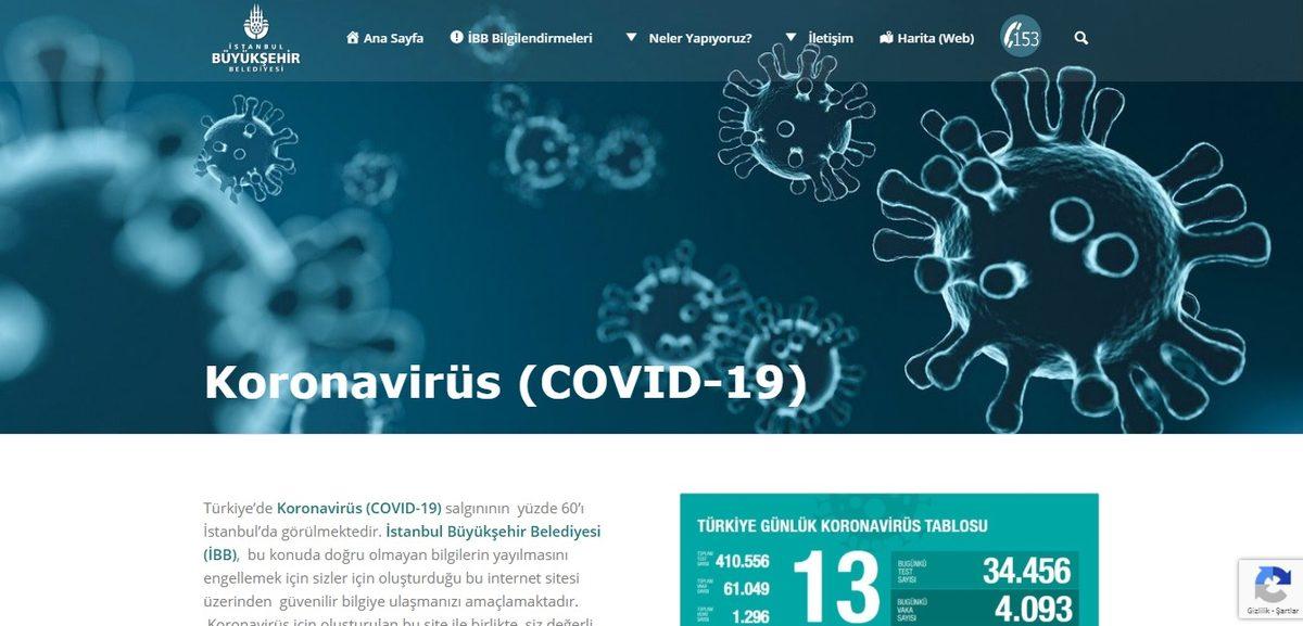 İBB’den Koronavirüs Salgını İçin Bilgilendirici İnternet Sitesi