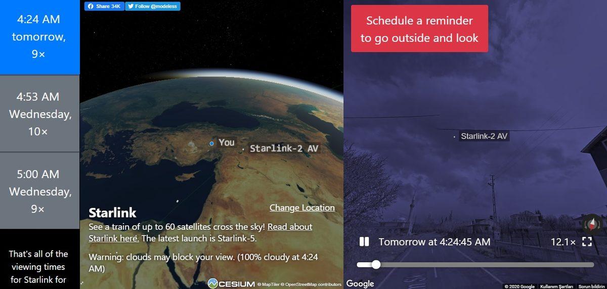 Türkiye Üzerinden Geçecek SpaceX Starlink Uydularını Nasıl İzleyebilirsiniz?