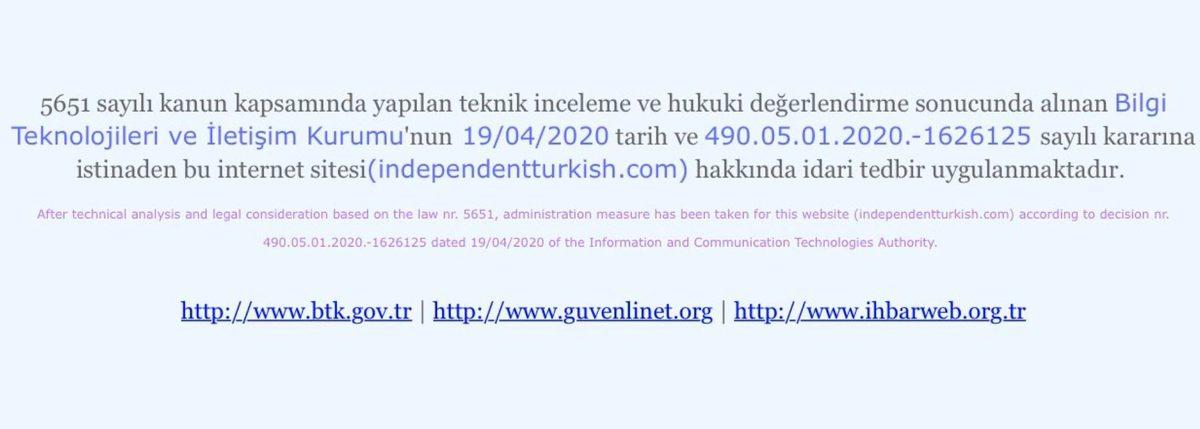 Erişim Engeli Getirilen Independent Türkçe, indyturkish.com Üzerinden Yayınlarına Devam Ediyor