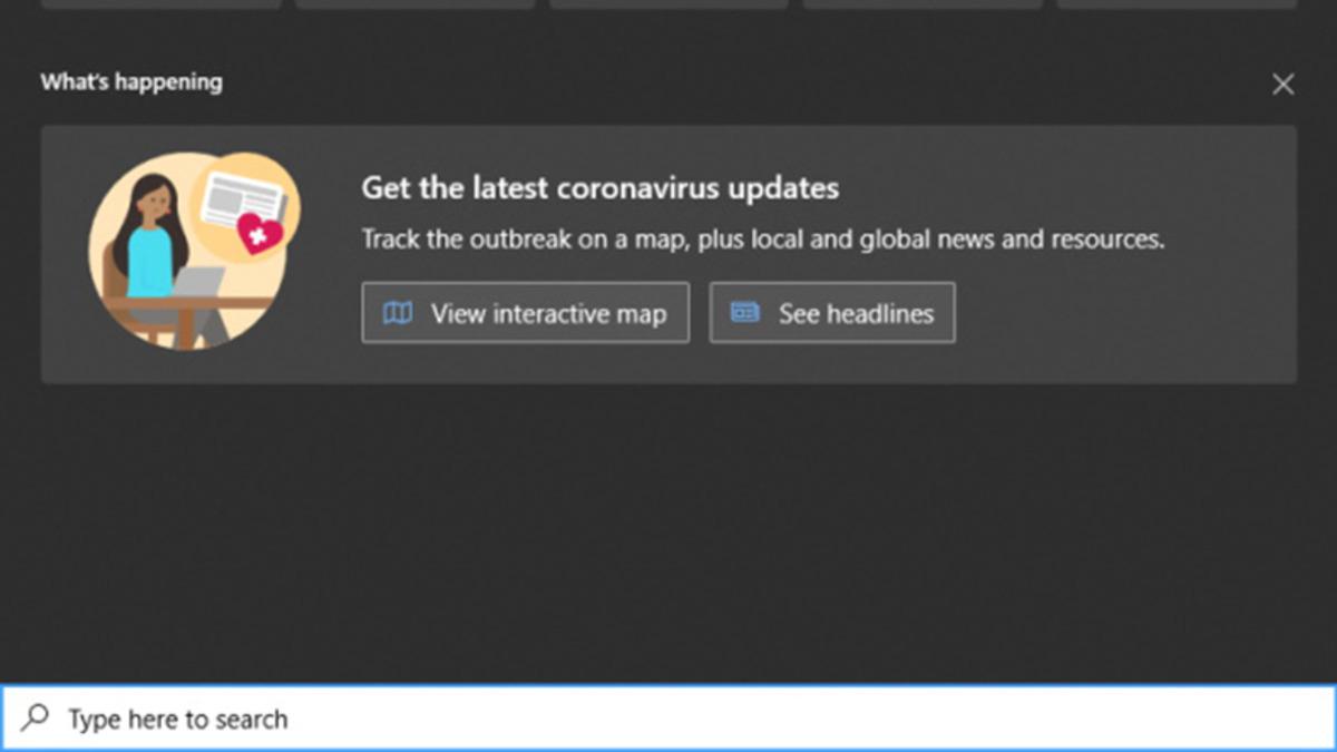 Microsoft, Windows 10 Arama Motoruna Koronavirüs Takip Aracı Ekledi