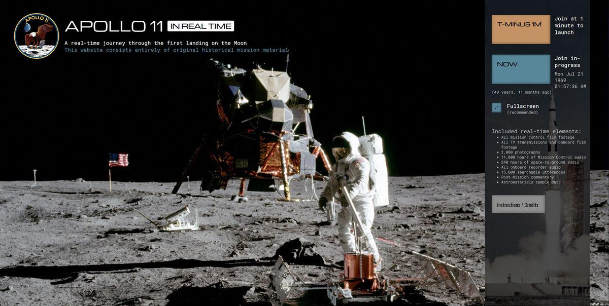 Tarihi Apollo 11 Görevini Gerçek Zamanlı Olarak İzleyebileceğiniz Site