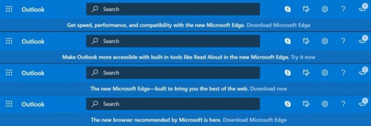Microsoft, Outlook.com’da Edge Reklamları Göstermeye Başladı