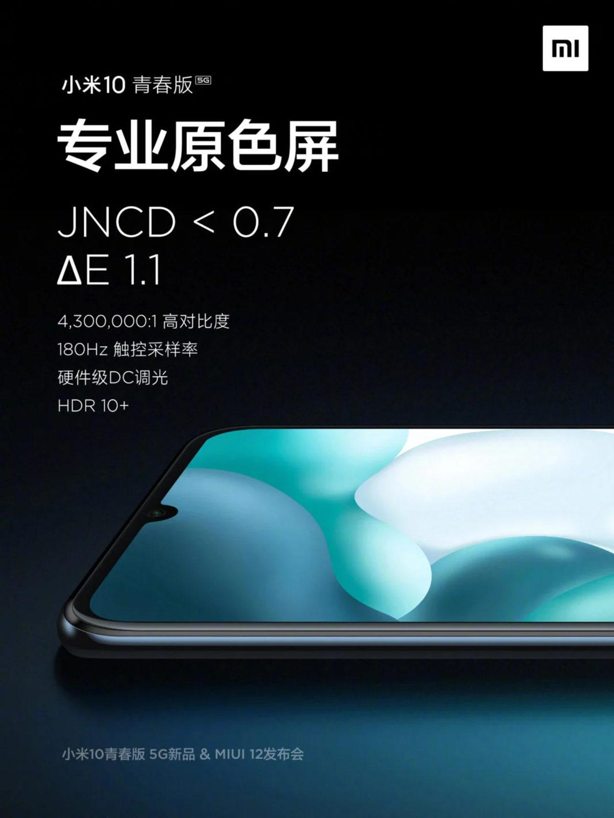 Xiaomi, Mi 10 Youth Edition’ın Ekran Özelliklerini Paylaştı