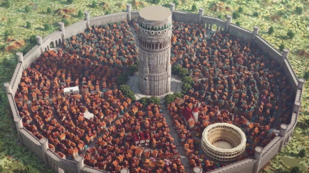 Profesyonel Oyuncular, Bir Animedeki Devasa Şehri Minecraft’ta İnşa Etti