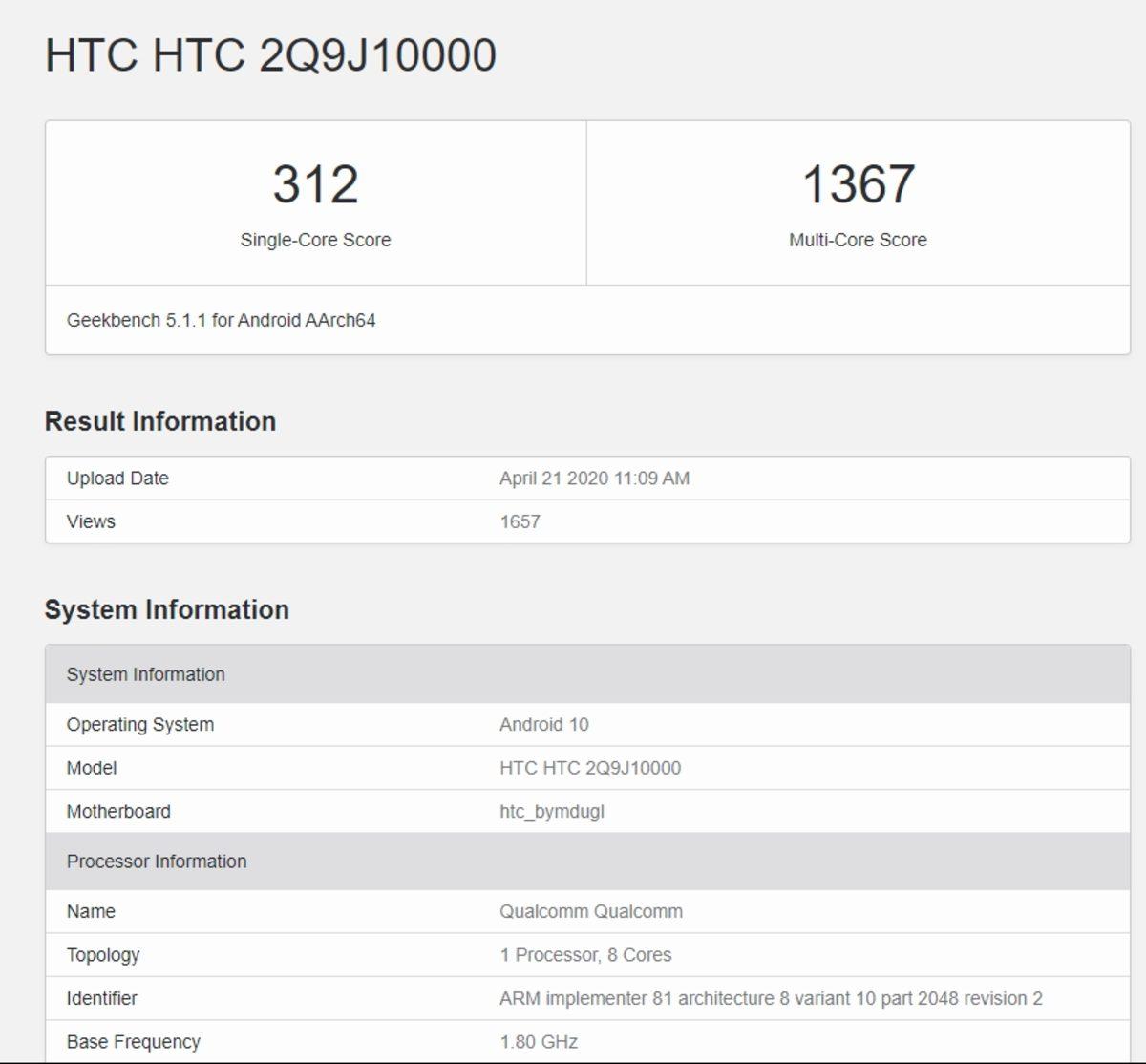HTC Desire 20 Pro’nun Yeni Özellikleri Ortaya Çıktı