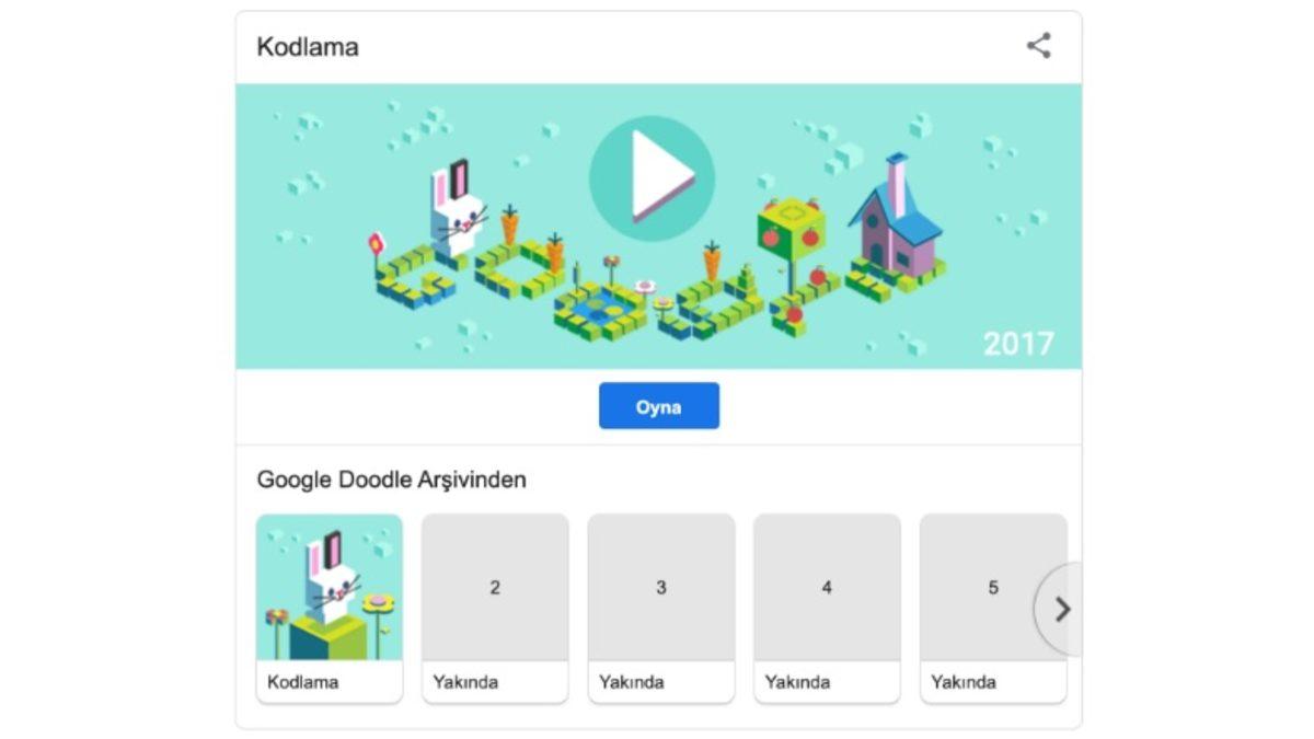 Google, Sevilen Doodle Oyunları ile Can Sıkıntınızı Gidermeyi Amaçlıyor